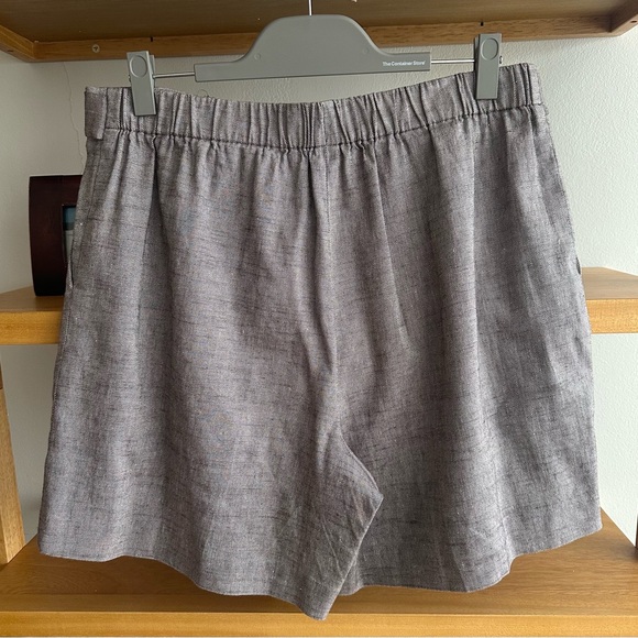St. John High Waist Gray Linen Blend Shorts - size L - Picture 4 of 5